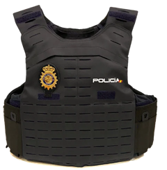 Chaleco antibalas SAFARILAND con corte láser y escudo del CNP